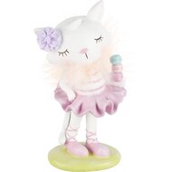 Dekoratief | Deco poes ballerina staand, roze, resina, 10x7x17cm | A230277