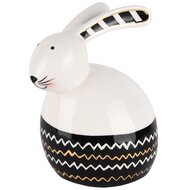 Dekoratief | Bunny, wit/zwart , dolomiet, 11x9x12cm | A230301
