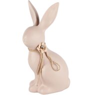 Dekoratief | Bunny m/strikje, roze, dolomiet, 12x9x22cm | A230363