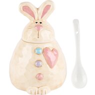 Dekoratief | Suikerpot m/lepel bunny, wit, keramiek, 14x10x11cm | A230551
