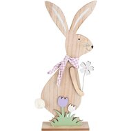Dekoratief | Deco bunny staand, naturel, hout, 45cm | A230635