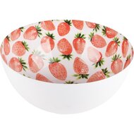 Dekoratief | Bowl rond, &#039;Fresh Strawberry&#039;, metaal, 22x22x10cm | A230921