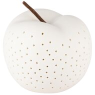Dekoratief | Deco appel, wit, porselein, LED, 12x12x10cm | A235528