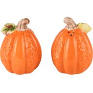 Dekoratief | Duo peper/zout pompoen, oranje, dolomiet, 12x6x9cm | A235603