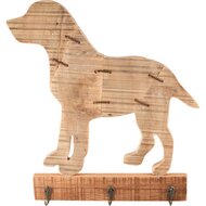 Dekoratief | Kapstok m/hond, naturel, hout, 33x36cm | A235731