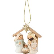 Dekoratief | Hanger huisje m/kerststalfiguren, resina, 7x3x7cm | A235826