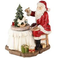 Dekoratief | Muziekdoos santa aan werktafel, resina, 16x12x17cm | A235897