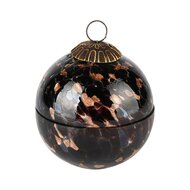 Dekoratief | Kerstbal pot m/deksel &#039;Blurred Brown&#039;, glas, 10x10x11cm | A238006