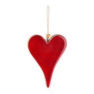 Dekoratief | Hanger hart, rood/naturel, hout, 14x10x2cm | A238105