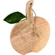 Dekoratief | Snijplank appel, naturel/groen, hout, 32x26x3cm | A238107