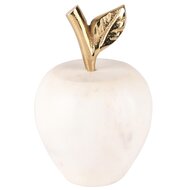 Dekoratief | Deco appel, wit/goud, marmer, 8x8x14cm | A238256