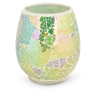 Dekoratief | Theelicht glas m/mozaiek, groen, 12x12x14cm | A190116
