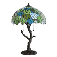 Clayre &amp; Eef | Tiffany Tafellamp Groen &oslash; 40x60 cm E27/max 2x60W | 5LL-6312