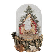Clayre &amp; Eef | Sneeuwbol Kerstman Groen, Rood &oslash; 10x14 cm | 65235