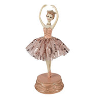 Clayre &amp; Eef | Muziekdoos ballerina Roze &oslash; 11x29 cm | 65253