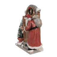 Clayre &amp; Eef | Kerstdecoratie Beeld Kerstman Rood, Bruin 18x8x22 cm | 6PR4945