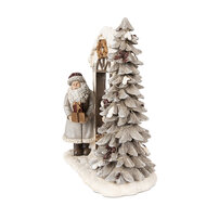 Clayre &amp; Eef | Kerstdecoratie Beeld Kerstman Wit, Rood 22x10x23 cm | 6PR4950