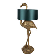 Clayre &amp; Eef | Vloerlamp Flamingo Goudkleurig Groen 55x40x142 cm E27/max 1x60W | 5LMC0021