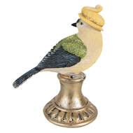 Clayre & Eef | Decoratie beeld Vogel Blauw 8x13x17 cm | 6PR3992