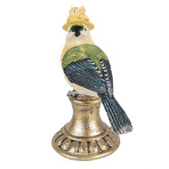 Clayre & Eef | Decoratie beeld Vogel Blauw 8x13x17 cm | 6PR3992