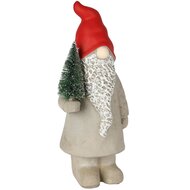 Dekoratief | Santa m/kerstboom, rood/wit/groen, cement, 12x10x25cm | A235094