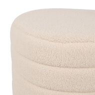 Clayre &amp; Eef | Poef (set van 2) Beige &oslash; 50x45 / &oslash; 40x40 cm | 65170