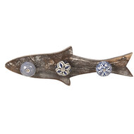 Clayre & Eef | Wandkapstok 3 haken Vis Blauw 33x5x10 cm | 6H1849