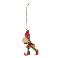 Clayre &amp; Eef | Decoratie hanger elf Rood Groen 5x4x11 cm | 6PR3978