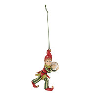 Clayre &amp; Eef | Decoratie hanger elf Rood Groen 5x4x11 cm | 6PR3978