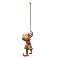 Clayre &amp; Eef | Decoratie hanger elf Rood Groen 5x4x11 cm | 6PR3980