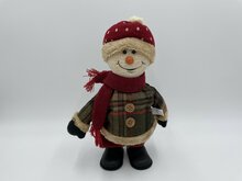 Muzikaal dansende sneeuwpop met liedje Jingle bells 33 x 23 cm bruin | YID-40724 | La Galleria