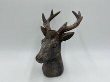 Kandelaar hert vintage bruin maat L steen 21 x 14,5 cm | 801833 | Countryfield | Stoer &amp; Sober Woonstijl