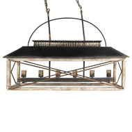 Clayre & Eef | Hanglamp Zwart Bruin 99x30x70 cm E27/max 6x60W | 5LMP370