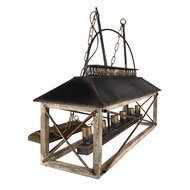 Clayre & Eef | Hanglamp Zwart Bruin 99x30x70 cm E27/max 6x60W | 5LMP370
