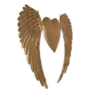 Clayre & Eef | Decoratie Beeld Vleugels met Hart Goudkleurig 74x1x63 cm | 5Y1176