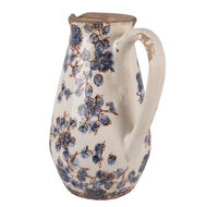 Clayre & Eef | Decoratieve Schenkkan Beige Blauw 17x13x22 cm | 6CE1621S