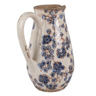 Clayre & Eef | Decoratieve Schenkkan Beige Blauw 17x13x22 cm | 6CE1621S