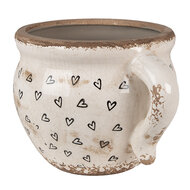 Clayre & Eef | Bloempot Binnen Beige Zwart 20x17x15 cm | 6CE1655L