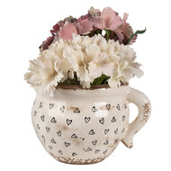 Clayre & Eef | Bloempot Binnen Beige Zwart 20x17x15 cm | 6CE1655L