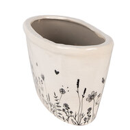 Clayre &amp; Eef | Bloempot Binnen Beige, Zwart 27x13x14 cm | 6CEFAF0003L