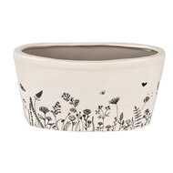 Clayre &amp; Eef | Bloempot Binnen Beige, Zwart 27x13x14 cm | 6CEFAF0003L