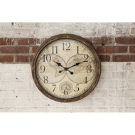 Clayre & Eef | Wandklok Bruin Beige ø 50x5 cm / 1xAA | 6KL0813