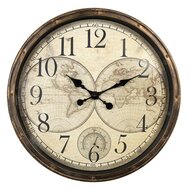 Clayre & Eef | Wandklok Bruin Beige ø 50x5 cm / 1xAA | 6KL0813