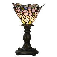 Clayre &amp; Eef | Tiffany Tafellamp Roze &oslash; 20x30 cm E14/max 1x25W | 5LL-6336