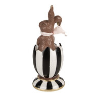 Clayre &amp; Eef | Decoratie konijn in ei Bruin Wit &oslash; 8x19 cm | 6PR4100