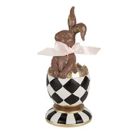 Clayre &amp; Eef | Decoratie konijn in ei Bruin Wit 8x7x19 cm | 6PR4102