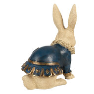 Clayre &amp; Eef | Decoratie konijn Beige Blauw 27x17x29 cm | 6PR4117