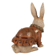 Clayre &amp; Eef | Decoratie konijn Beige Rood 27x17x29 cm | 6PR4118