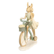 Clayre &amp; Eef | Decoratie konijn fietsend Bruin Beige 16x7x23 cm | 6PR5025