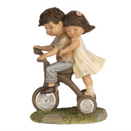 Clayre &amp; Eef | Decoratie kinderen op fiets Bruin 10x6x14 cm | 6PR5027